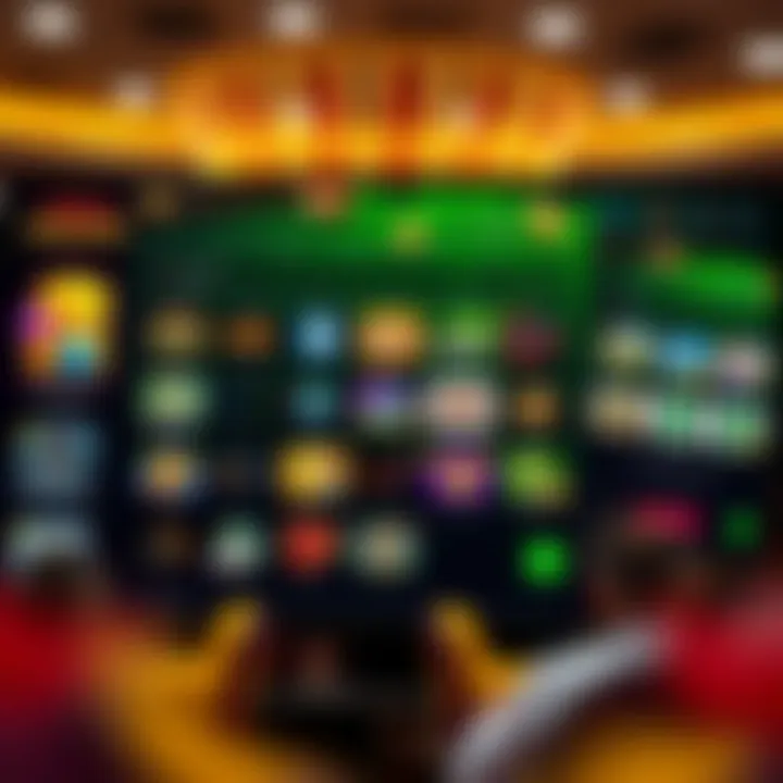 Online gaming platform dashboard displaying game options and user interface