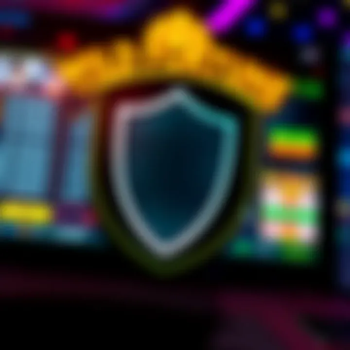 Secure online casino platform with digital shield icon symbolizing robust protection