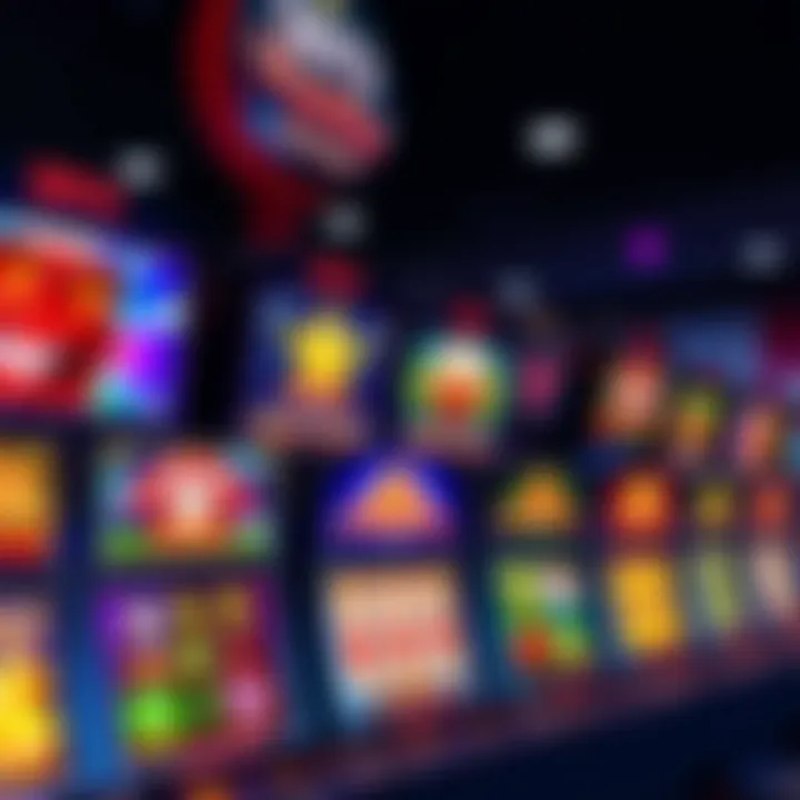 Colorful online pokies interface showing various game themes and jackpot options