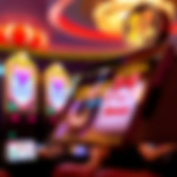 Illustration of bonus offers and rewards popping out from a mobile casino screen