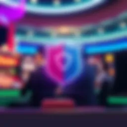 Secure online casino platform with digital shield symbol