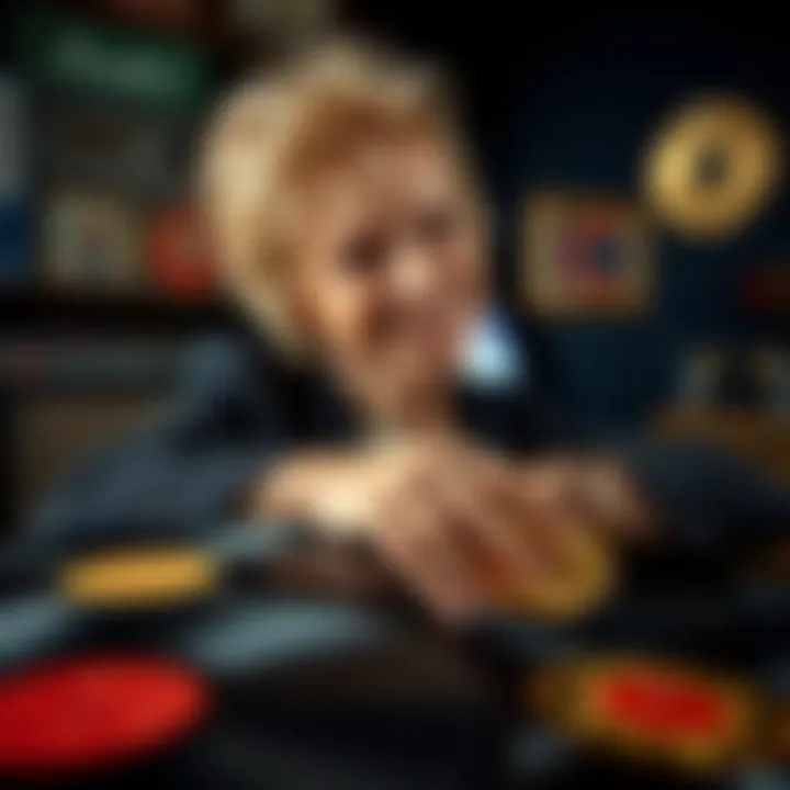 Collection of vintage music records and gold discs