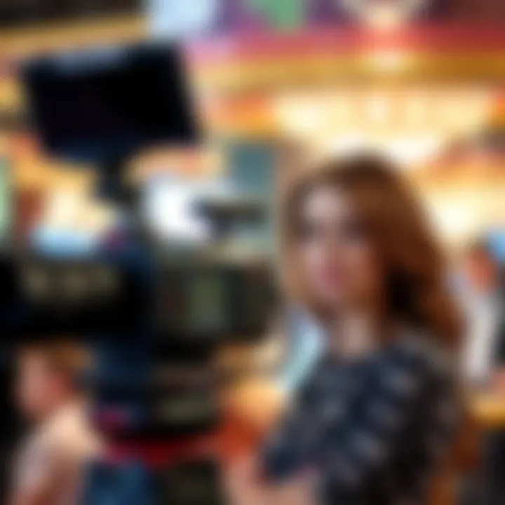 Film director Olivia Wilde behind the camera on set capturing cinematic moments