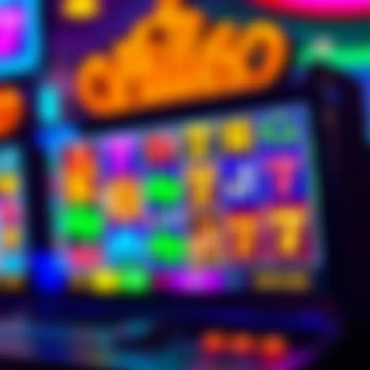 Bright online pokies interface displaying various colorful slot symbols