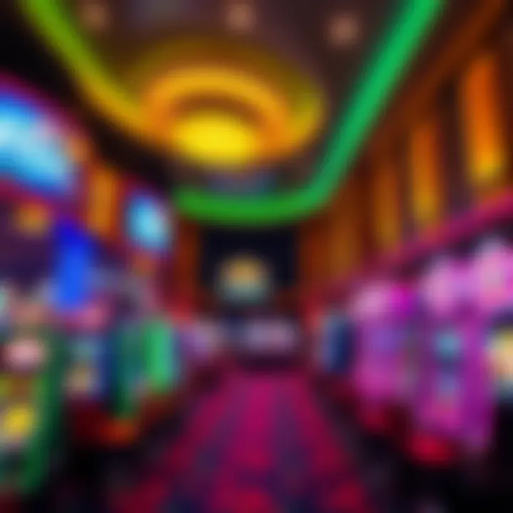 Colorful casino environment showcasing True Blue Casino's gaming floor