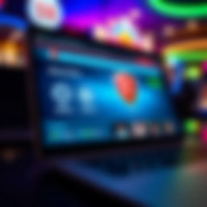 Secure laptop screen showing a trusted Australian online pokies website with safety indicators