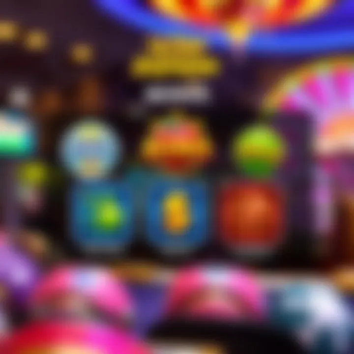 Illustration showing various casino bonus icons including free spins, deposit match, and cashback symbols