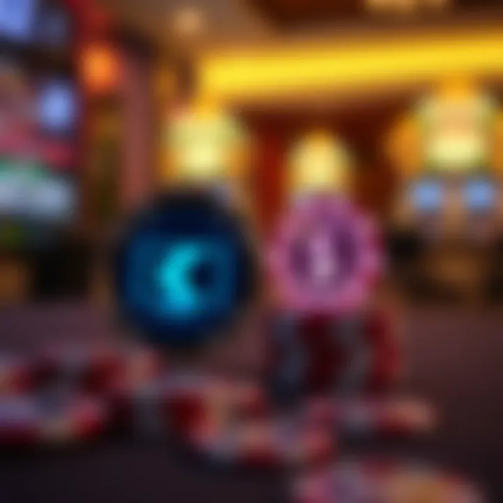 Visual representation of payout concerns with casino chips and a digital transaction symbol