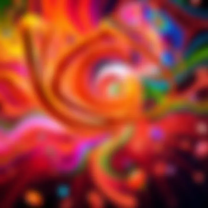Abstract representation of chance with swirling colorful patterns symbolizing randomness and opportunity