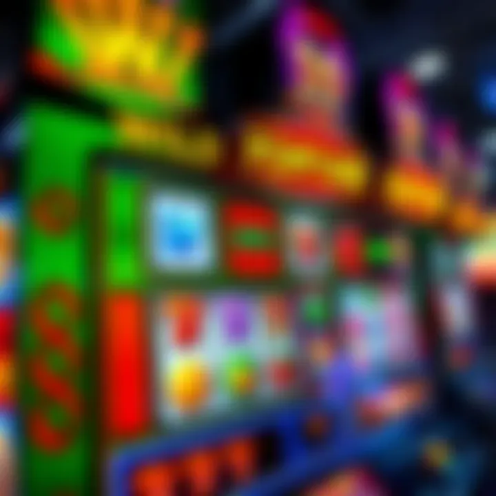 Wild Fortune Slot Machine Displaying Winning Symbols Colorful casino slot machine with various symbols indicating a winning combination