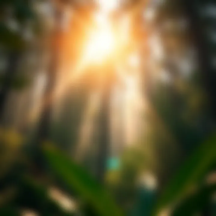 The Dynamic Interplay of Light and Nature in Wild Fortune A vibrant forest scene showing sunlight filtering through dense trees, illustrating the unpredictability of nature