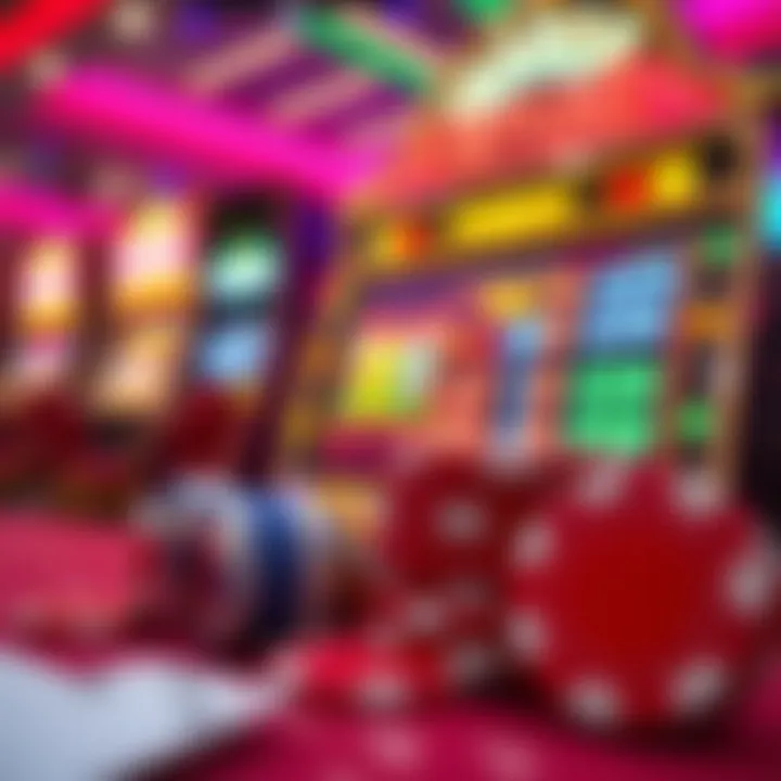 Colorful casino chips and a glowing slot machine displaying bonus codes