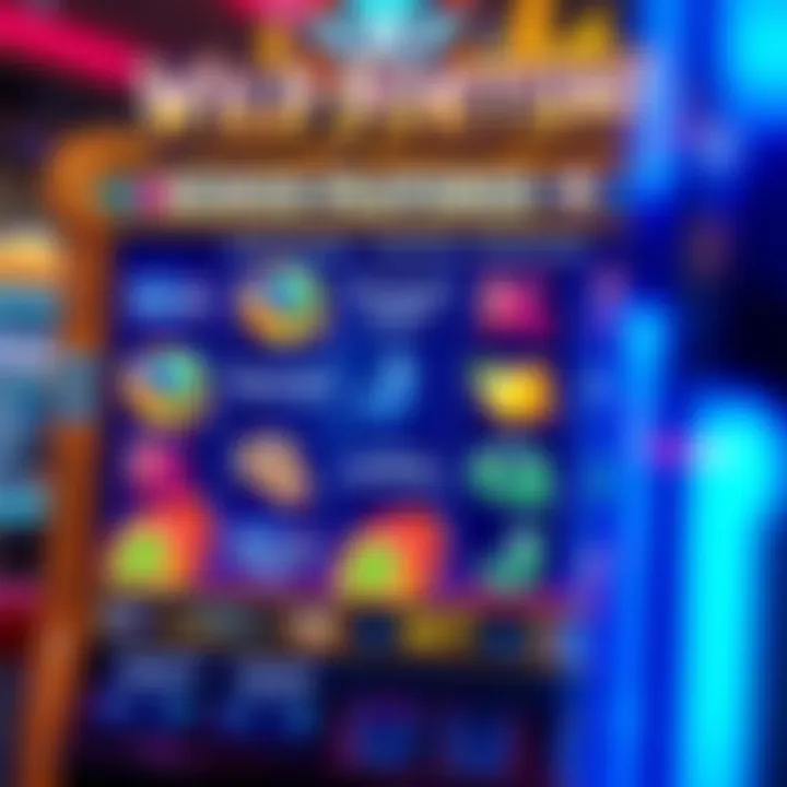 Virtual slot game screen highlighting bonus features and free spins options