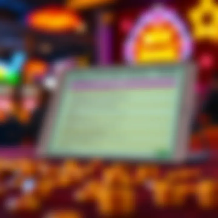 Casino bonus terms and conditions checklist on a digital tablet