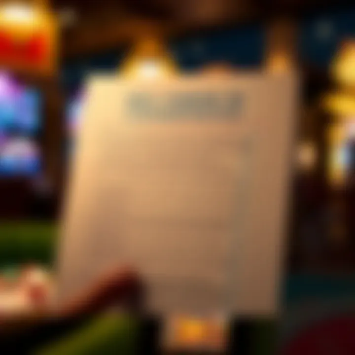 Checklist highlighting important terms and conditions for casino bonuses