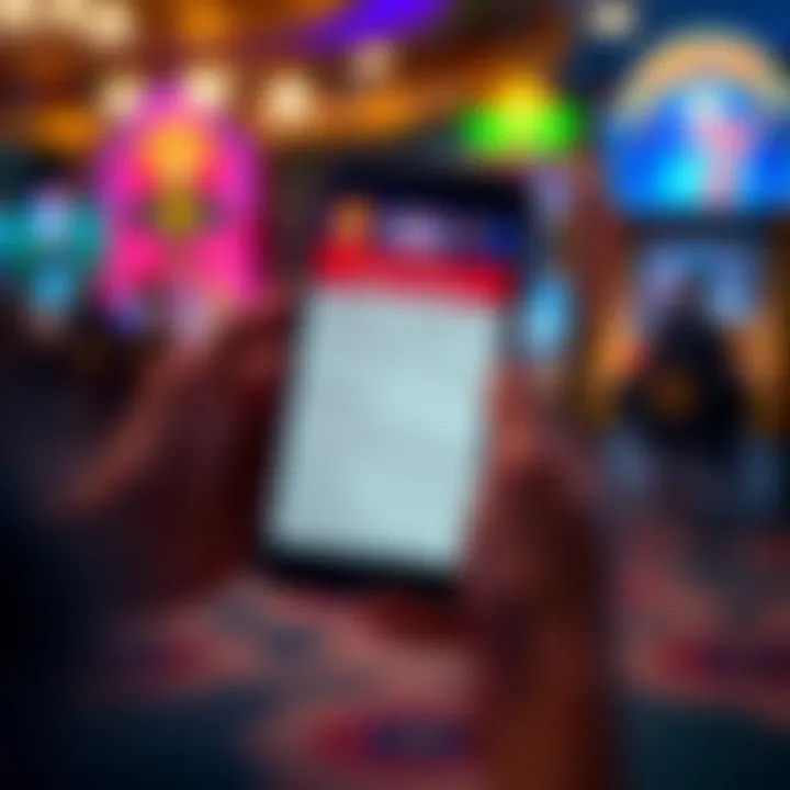 Close-up of hands holding a smartphone displaying terms and conditions for casino bonuses with clear focus