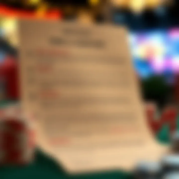 Graphic depicting key terms and conditions of online casino bonuses with checkmarks and warnings