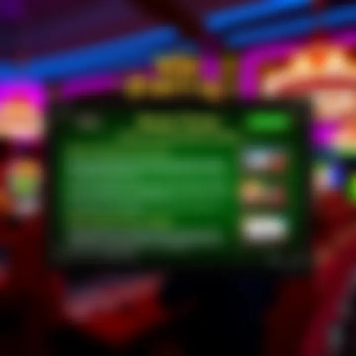Illustration of a casino interface highlighting bonus terms and responsible gambling tips