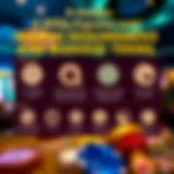 Graphic showing wagering requirements and bonus terms with icons representing key conditions and benefits for online casino users