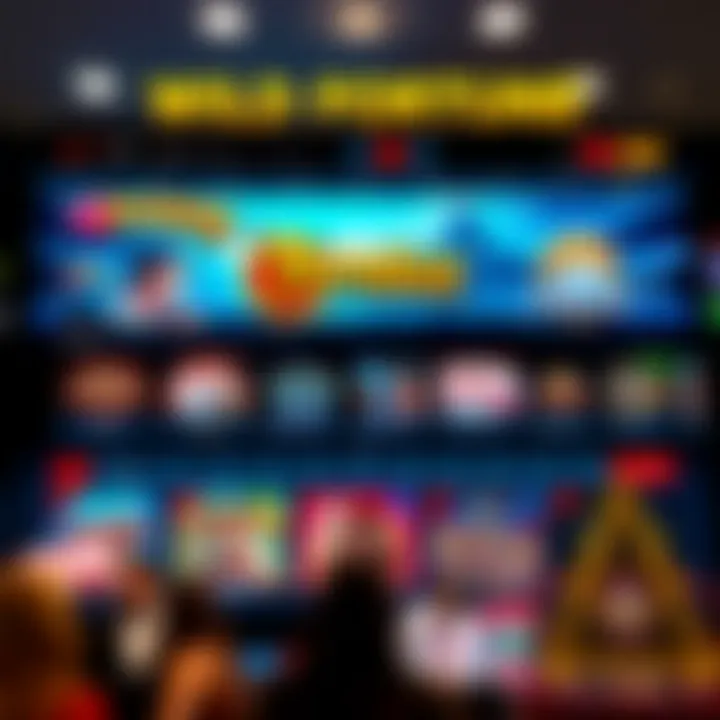 Vibrant online casino interface showcasing diverse slot games and gambling options