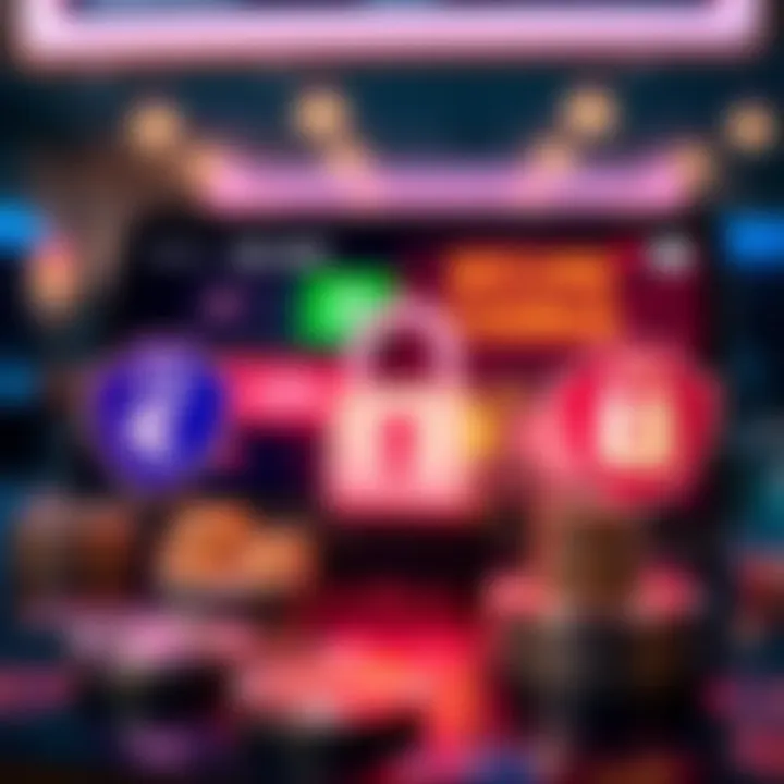 Secure online payment methods with Australian currency symbols and digital security icons