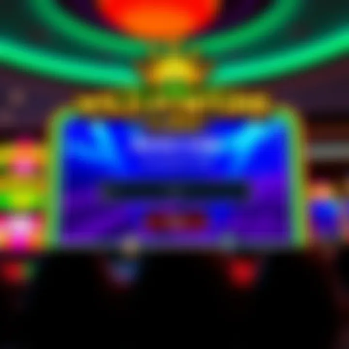 A vibrant casino interface highlighting bonus code entry section with glowing neon accents