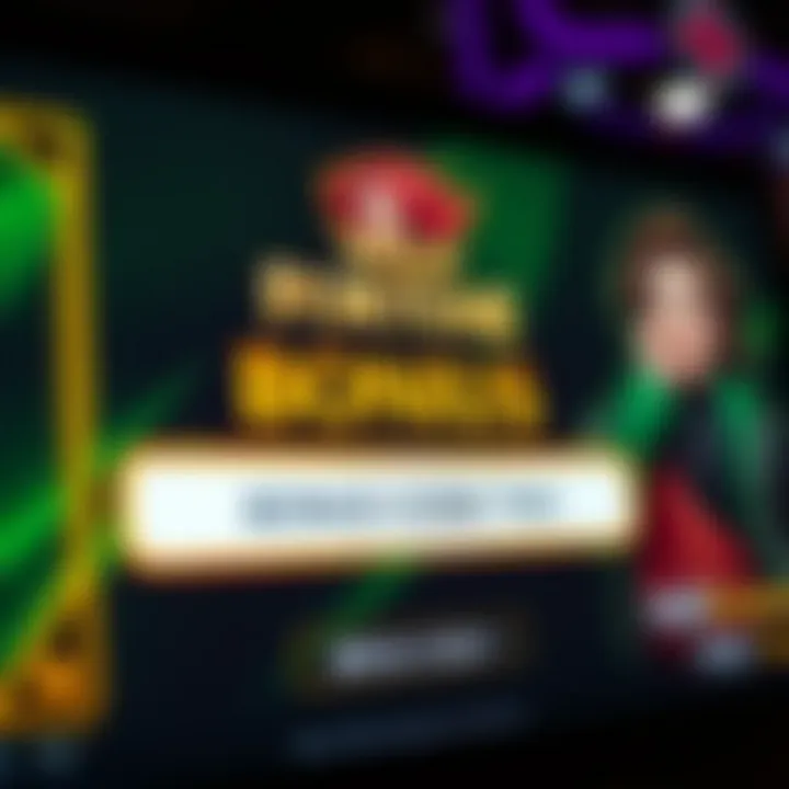 Wild Fortune Casino Bonus Code Entry Interface Illustration showing a digital casino interface with a highlighted bonus code input field
