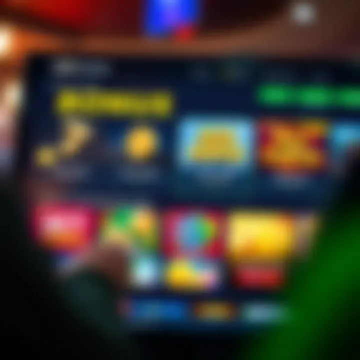 Digital interface showing various casino bonus codes and promotional offers