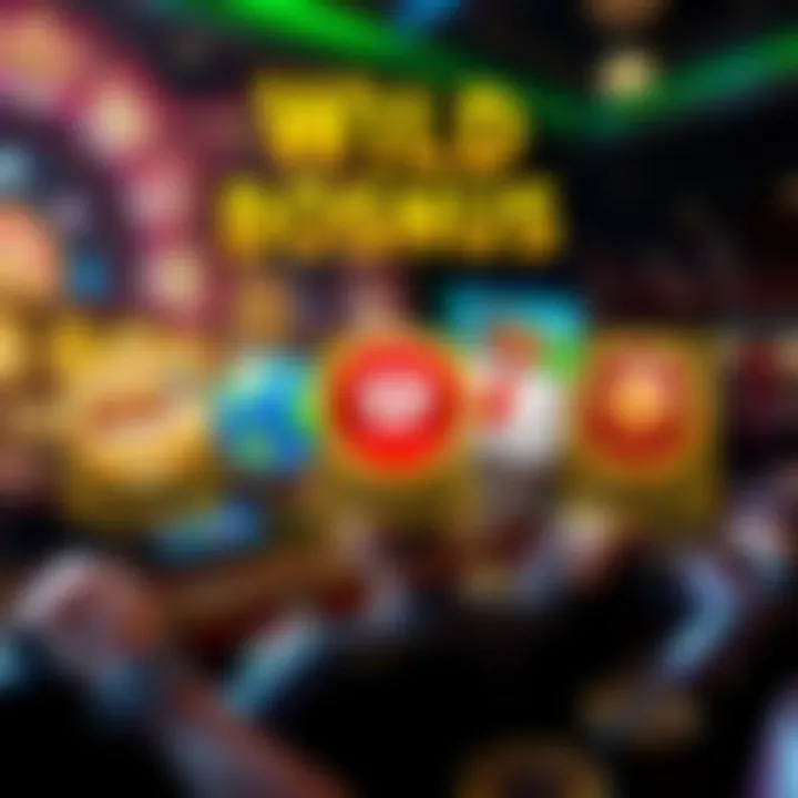 Illustration showing various casino bonus icons including free spins, deposit match, and cashback