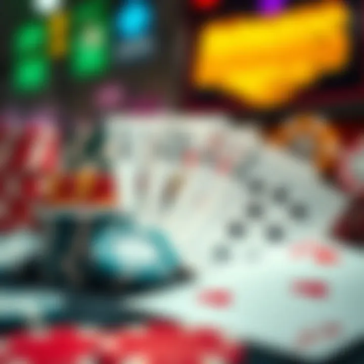 Colorful casino chips and playing cards representing online gaming bonuses