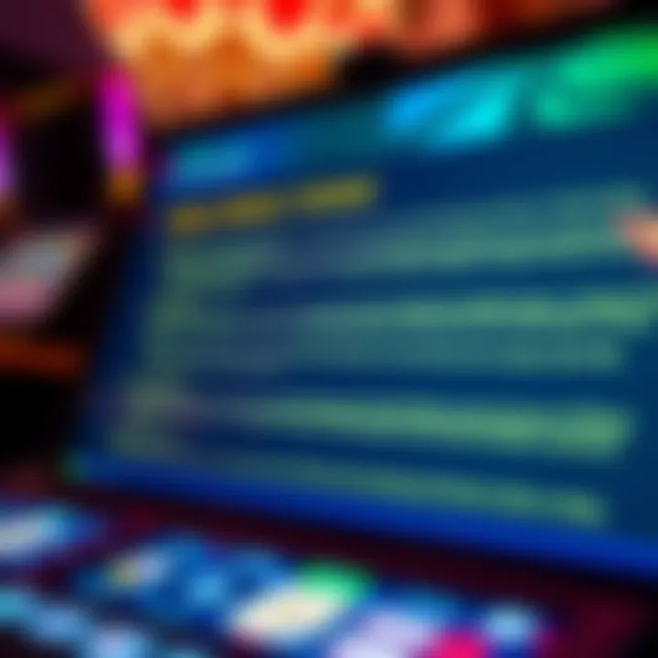 Detailed casino bonus terms and wagering requirements on a digital screen