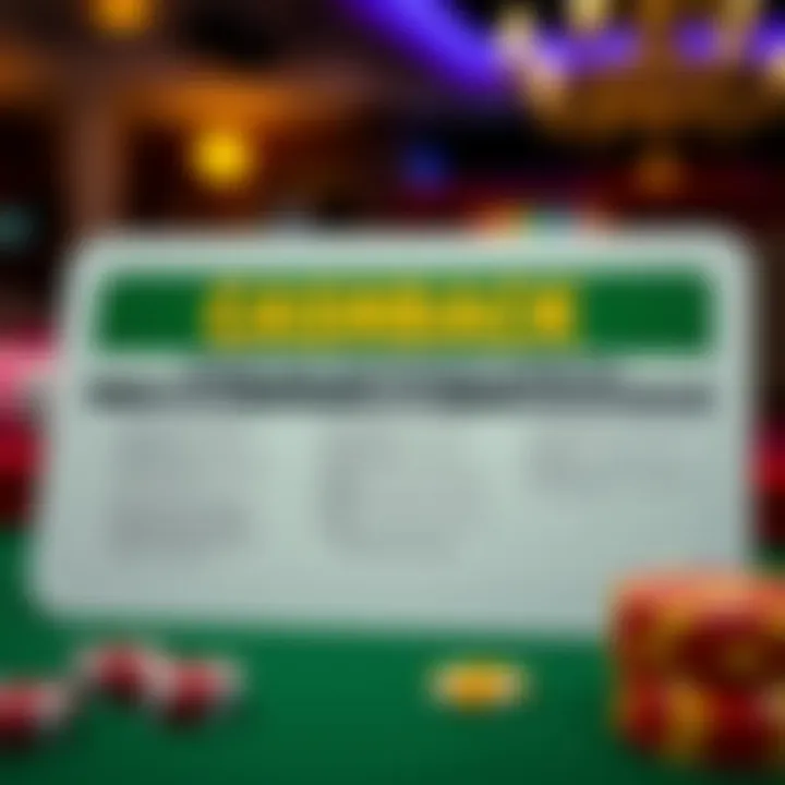 Guidance on Cashback Terms and Responsible Gambling Visual guide displaying terms and responsible gambling tips for casino cashback