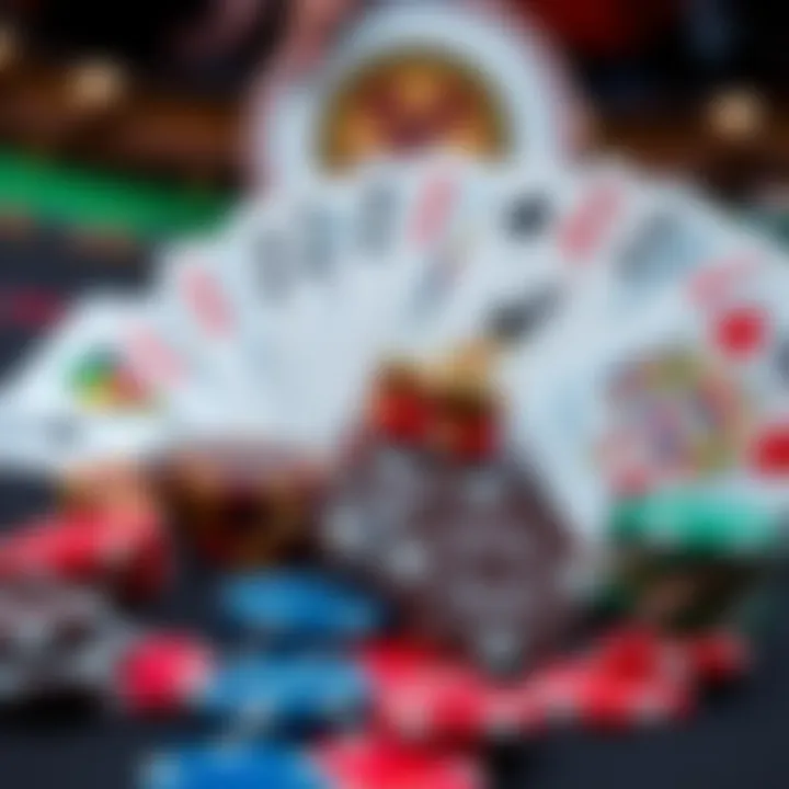 Collection of casino chips and cards representing diverse game choices