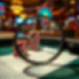 Illustration showing a magnifying glass examining casino chips and a complaint form