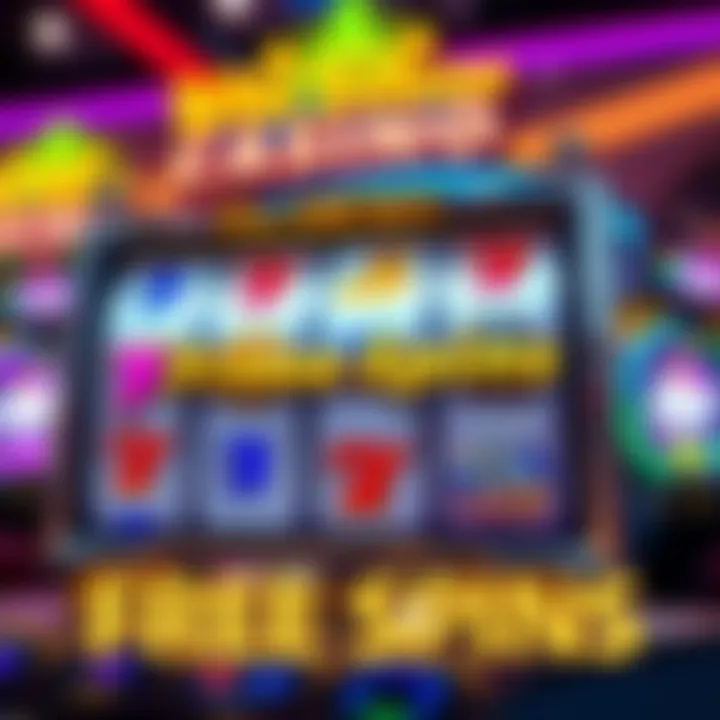 Illustration of colorful casino slot reels highlighting free spins feature with vibrant symbols
