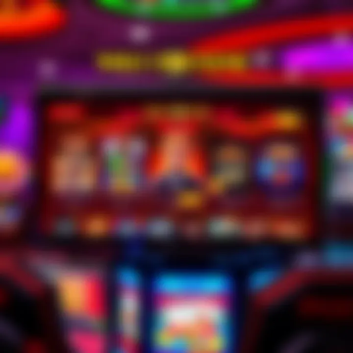 Colorful online casino interface showing a variety of slot games and live dealer options on screen