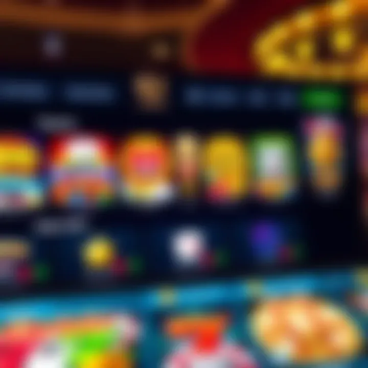 Variety of casino games displayed on a digital platform with payment method icons
