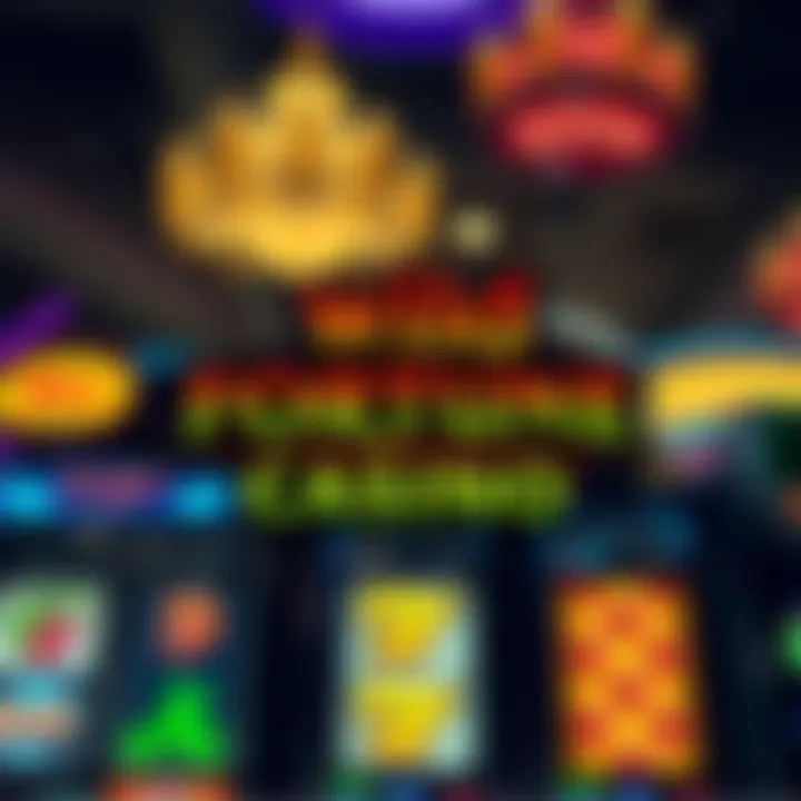 Wild Fortune Casino logo with glowing slot machine symbols
