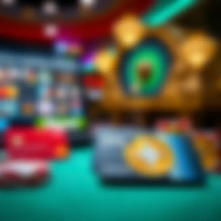 Secure online casino payment options with icons representing credit cards and e-wallets