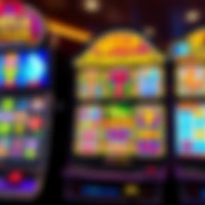 Wild Fortune Casino Slot Games Showcase Colorful slot machine reels displaying various casino symbols on a digital screen