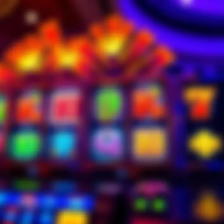 Wild Fortune Vibrant Slot Reels Showcase Colorful casino slot reels featuring vibrant symbols and glowing lights