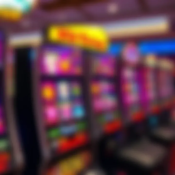 Colorful slot machine reels displaying various symbols and icons