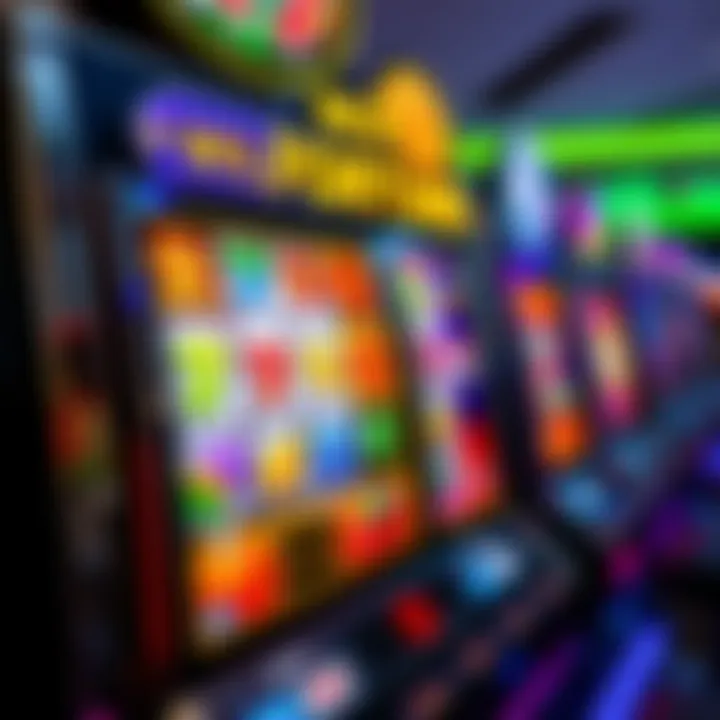 Colorful slot machine reels displaying various winning symbols