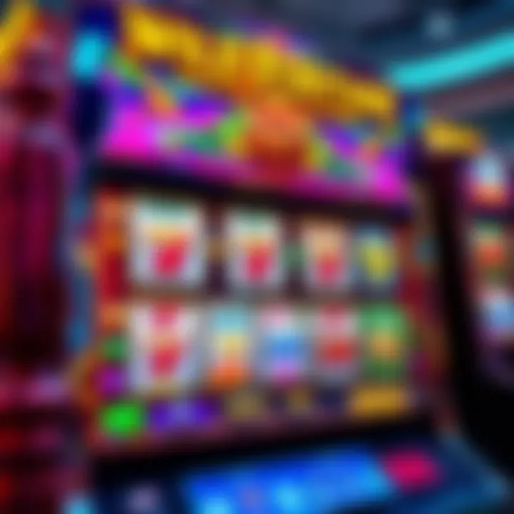 Wild Fortune Casino Slot Machine with Vibrant Symbols Colorful casino slot machine displaying vibrant symbols and a winning combination