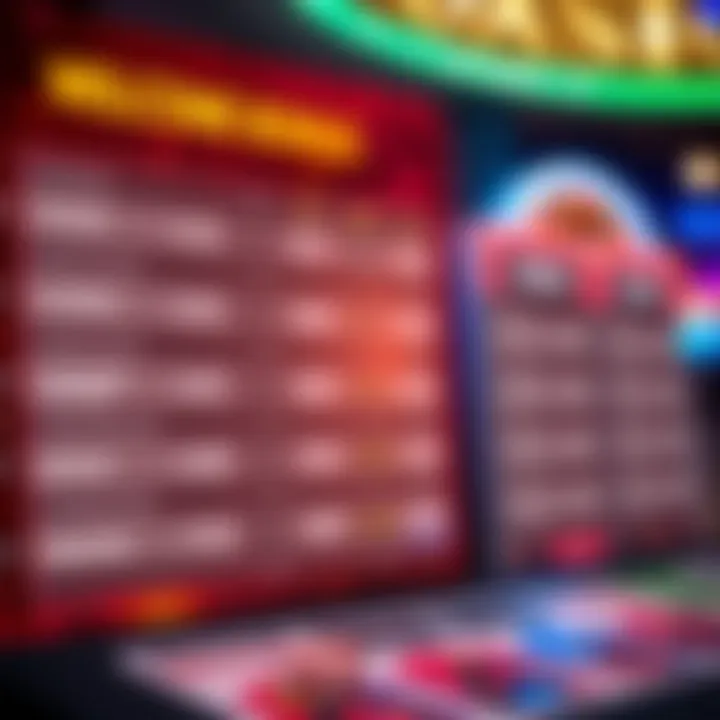 Comparison chart illustrating different online casino bonus offers in Australia