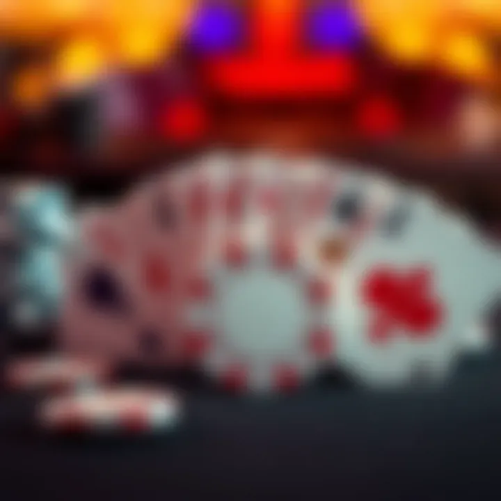 Bright casino chips and playing cards representing bonus rewards