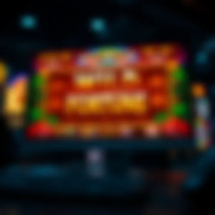 Desktop computer displaying Wild Fortune gaming interface with various slot games visible