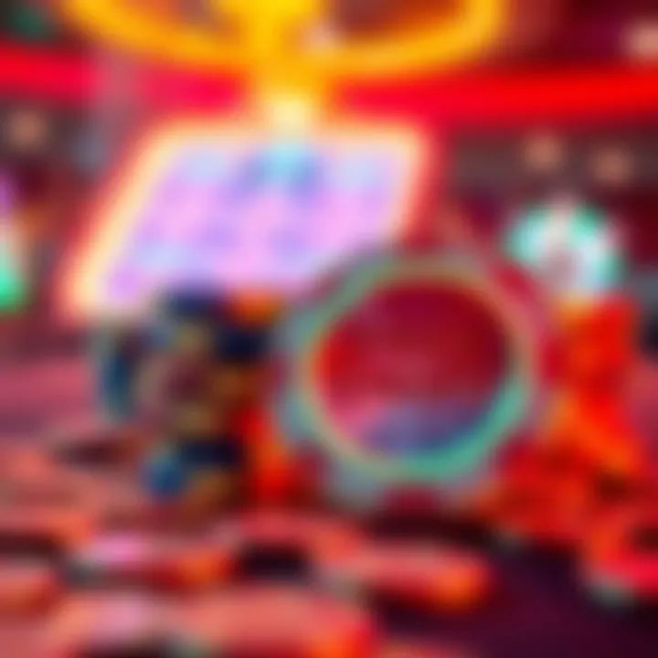 Casino chips glowing with vibrant colors representing Wild Fortune's free chip bonuses