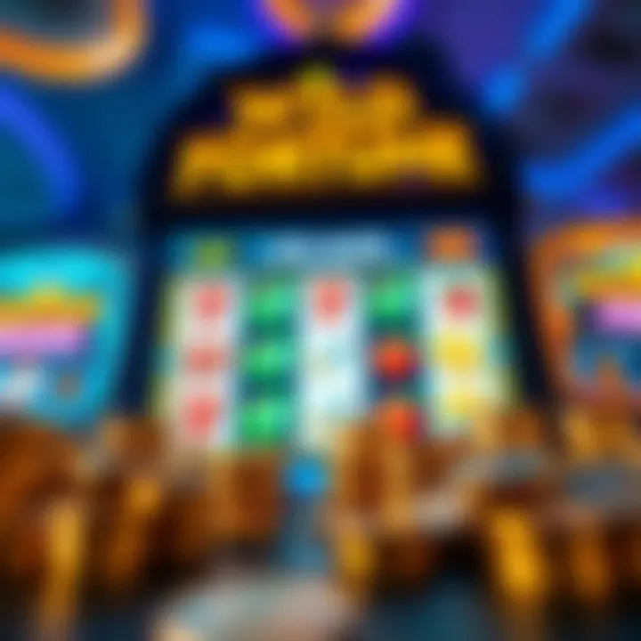 Illustration of a casino bonus offer with coins and a digital slot machine representing Wild Fortune Kasino no deposit bonus scheme