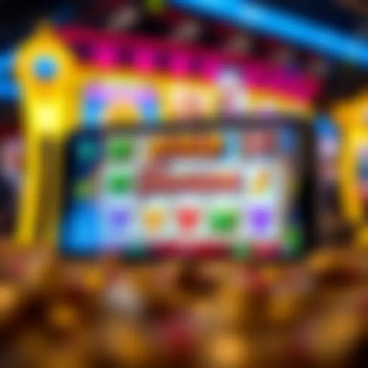 Mobile smartphone displaying Wild Fortune slot game interface with vibrant icons and spinning reels